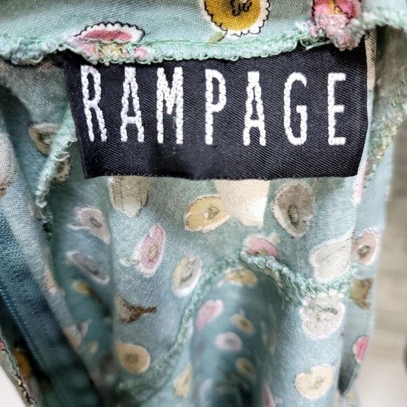 Vintage 90s Y2K Rampage Size S/M Floral Criss‎ Cross Back Fit & Flare Dress - Picture 9 of 10